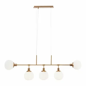 Hot Maytoni Erich suspension à 5 lampes laiton/blanche