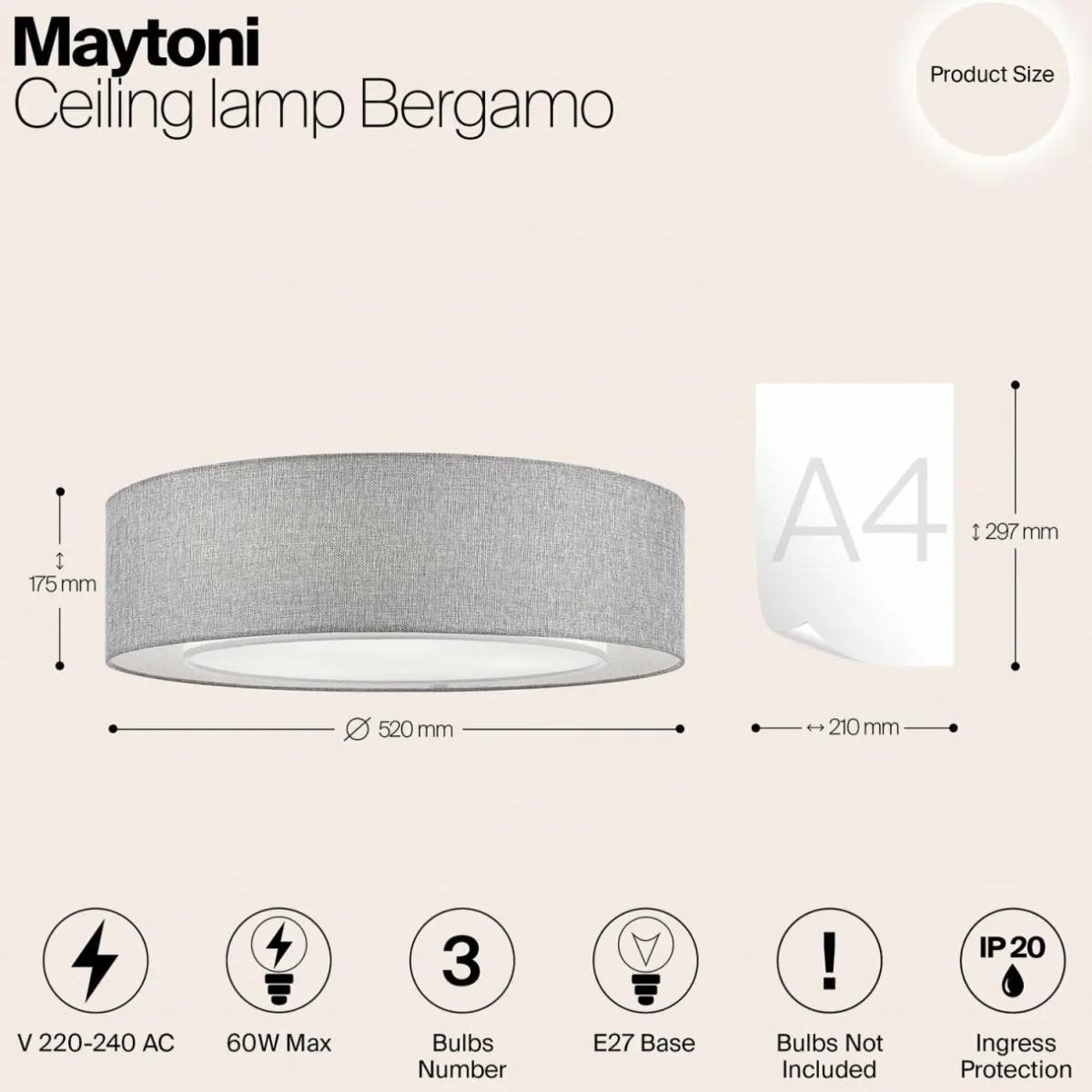 maytoni_plafonnier_bergamo_grisblanc_lin___cm_2.webp Store Maytoni plafonnier Bergamo, gris/blanc, lin, Ø 52 cm