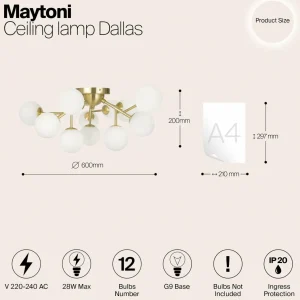 Online Maytoni plafonnier Dallas, à 12 lampes, doré/blanc