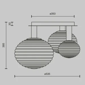 Online Maytoni plafonnier Reels, 3 lampes, noir / fumé, verre