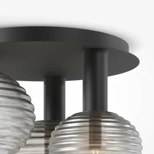 Online Maytoni plafonnier Reels, 3 lampes, noir / fumé, verre