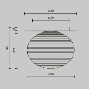 Store Maytoni plafonnier Reels, or / blanc, Ø 35 cm, verre