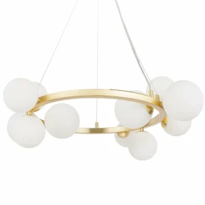 Fashion Maytoni suspension Dallas, à 11 lampes, doré/blanc