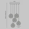Shop Maytoni suspension Frozen, à 5 lampes, blanc / laiton, verre