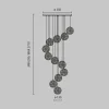 Online Maytoni Suspension Frozen, 12 lampes, transparent / laiton, verre