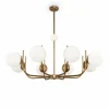 Hot Maytoni suspension Rendez-vous, à 8 lampes, couleur laiton