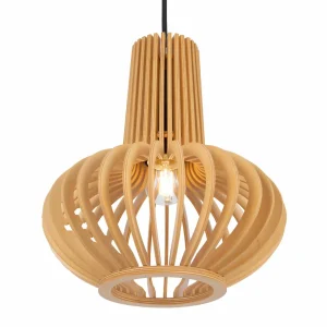 Shop Maytoni suspension Roots, Ø 25 cm, hauteur 29 cm, beige, bois