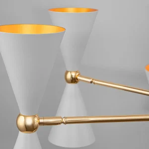 Fashion Maytoni Vesper suspension 14 lampes blanche/dorée