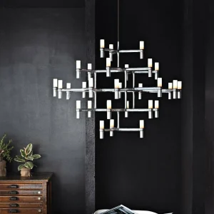 Store NEMO Crown Major suspension à 30 flammes aluminium