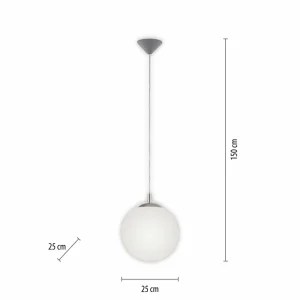 Discount Paul Neuhaus Bolo suspension, abat-jour en verre, Ø 25cm