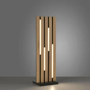 Hot Q-Smart-Home Paul Neuhaus Lampe de table LED Smart Q-Akustik bois hauteur 60 cm