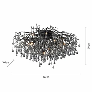 Online Paul Neuhaus plafonnier Icicle, 14 lampes, noir