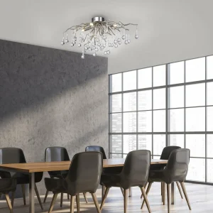 Flash Sale Paul Neuhaus plafonnier Icicle, suspension en verre, 4 lampes, argenté