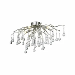 Flash Sale Paul Neuhaus plafonnier Icicle, suspension en verre, 4 lampes, argenté
