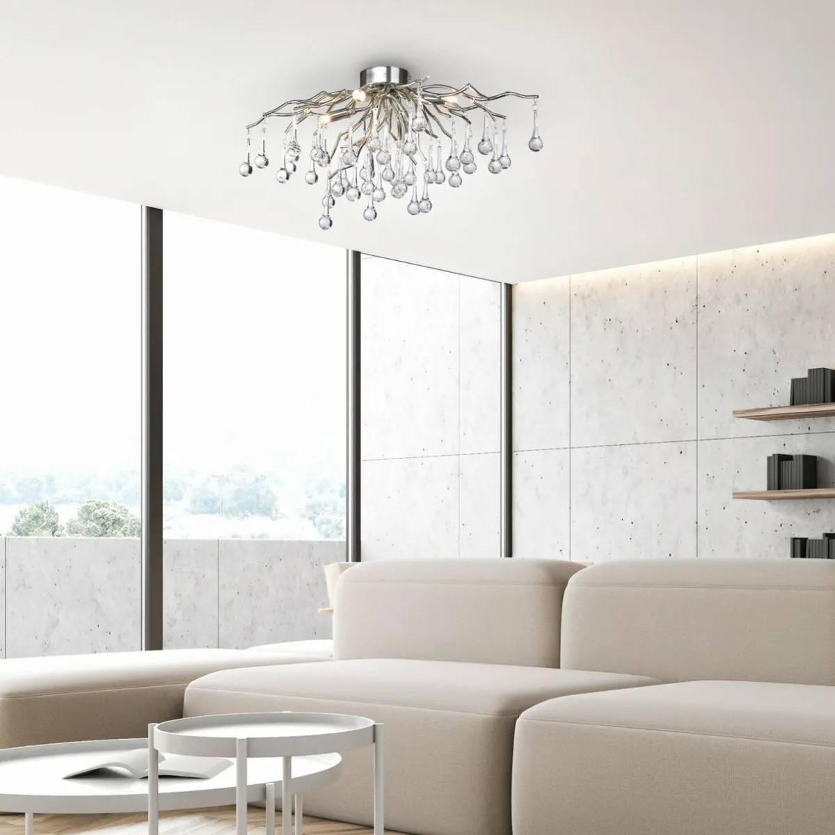 paul_neuhaus_plafonnier_icicle_suspension_en_verre__lampes_argent_6.webp Flash Sale Paul Neuhaus plafonnier Icicle, suspension en verre, 4 lampes, argenté