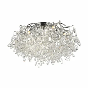Store Paul Neuhaus plafonnier Ricicle, suspension en cristal, Ø 60 cm