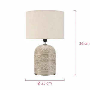 Store Pauleen Tender Pearl lampe à poser abat-jour tissu