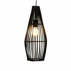 Clearance Pauleen Timber Love suspension en rotin, noire