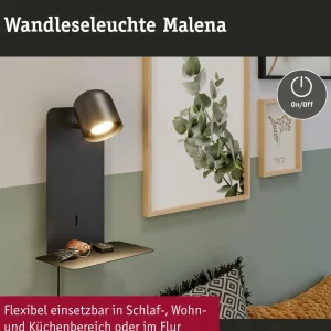 Best Paulmann Malena USB spot mural rangement, noir
