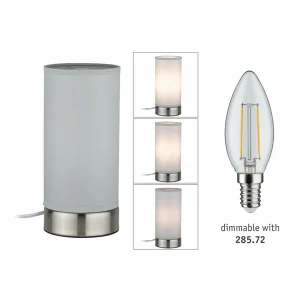 Sale Paulmann Pia lampe à poser en tissu, gris clair