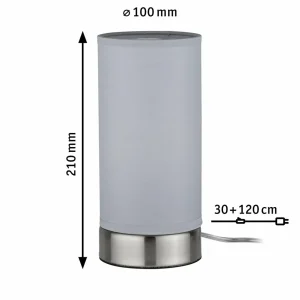 Sale Paulmann Pia lampe à poser en tissu, gris clair