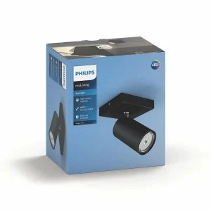 Outlet Philips myLiving Kosipo spot GU10 noir à 1 lampe