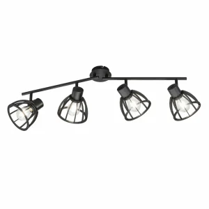 Sale FISCHER & HONSEL Plafonnier à spots Tilda en bois, à quatre lampes