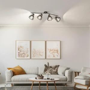 Sale FISCHER & HONSEL Plafonnier à spots Tilda en bois, à quatre lampes