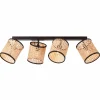 Best Sale Brilliant Plafonnier à spots Wiley en rotin, 4 lampes