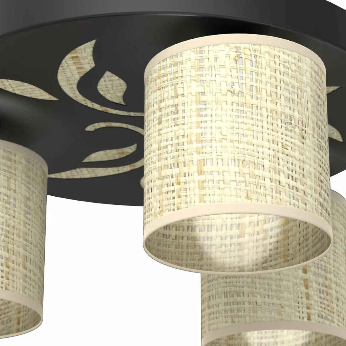 plafonnier_adeline_abatjour_rotin___lampes_rond_3.webp Shop Luminex Plafonnier Adeline abat-jour rotin à 3 lampes rond