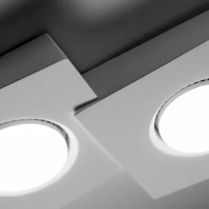 New TECNICO by Sforzin Plafonnier Anchise, à 2 lampes, 23,5 cm, blanc, plâtre, GX53