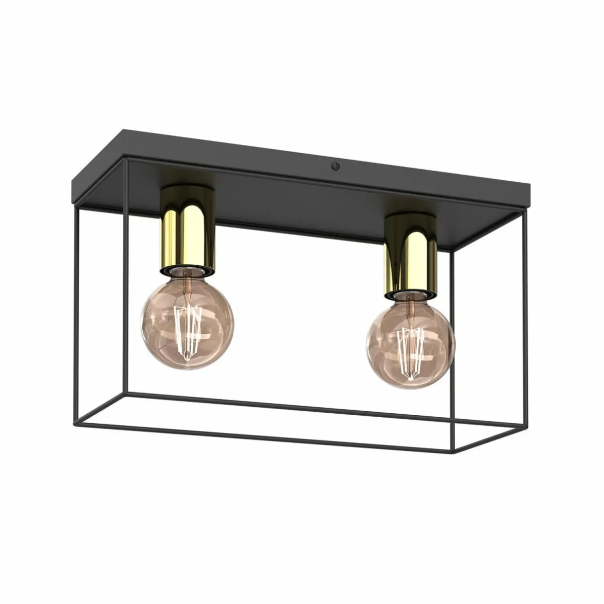 plafonnier_anna_avec_cadre_mtallique___lampes_0.webp Best Luminex Plafonnier Anna avec cadre métallique, à 2 lampes