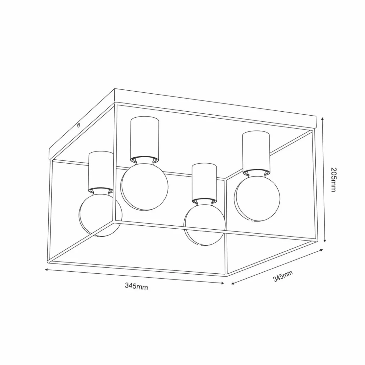 plafonnier_anna_cadre_mtal___lampes_carr_1.webp Flash Sale Luminex Plafonnier Anna cadre métal à 4 lampes carré