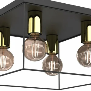 Flash Sale Luminex Plafonnier Anna cadre métal à 4 lampes carré