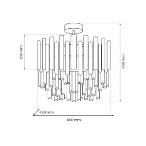 Best Eko-Light Plafonnier Aspen, métal doré, cristaux de verre, Ø 45 cm