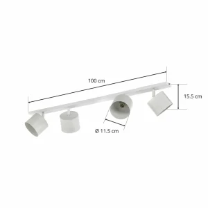 Flash Sale ALDEX Plafonnier avec spots Bot, blanc, quatre lampes