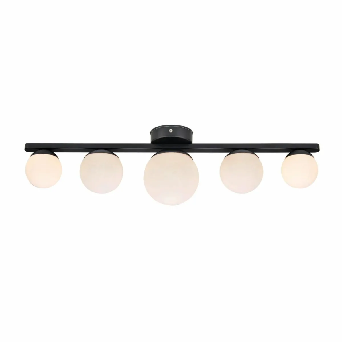 plafonnier_bain_puro_noir___lampes_verre_0.webp Cheap Markslöjd Plafonnier bain Puro noir à 5 lampes verre