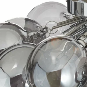 New Maytoni Plafonnier Balbo, abat-jour gris fumée, 13 lampes