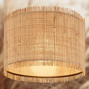 Cheap Briloner Plafonnier Borra, naturel, Ø 40 cm, paille, E27