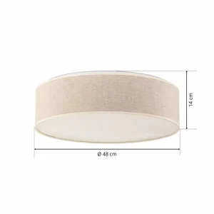Discount BRITOP Plafonnier Canvas, beige, Ø 48cm