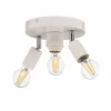 Outlet HELAM Plafonnier Centro, blanc, à 3 lampes, métal, Ø 19,5 cm