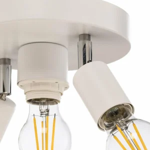 Outlet HELAM Plafonnier Centro, blanc, à 3 lampes, métal, Ø 19,5 cm