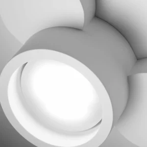 Online TECNICO by Sforzin Plafonnier Chio, blanc, plâtre, à 2 lampes, longueur 31,5 cm, GX53