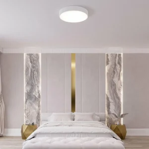 Discount TEMAR LIGHTING Plafonnier Cleo, Ø 50 cm, IP54, blanc, métal, E27