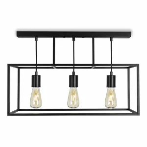 Fashion Moretti Luce Plafonnier Cubic³ 3384, à 3 lampes, noir