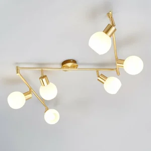 Shop Lindby Plafonnier Elaina à 6 lampes, laiton