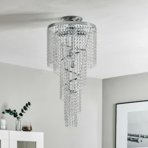 Best ONLI Plafonnier Elica avec spirale de cristaux, Ø 35 cm