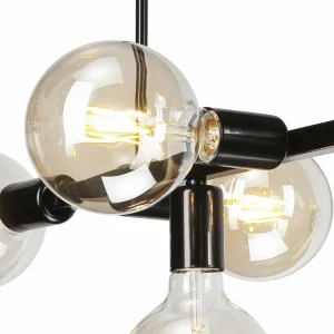 Store Lamkur Plafonnier Eliza, à huit lampes, noir