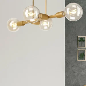 Discount Lamkur Plafonnier Eliza, à quatre lampes, doré