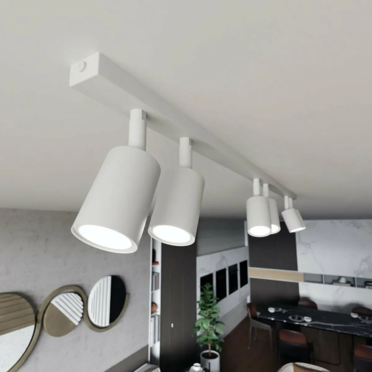 plafonnier_flash_blanc___lampes_mtal_1.webp New EMIBIG LIGHTING Plafonnier Flash, blanc, à 6 lampes, métal